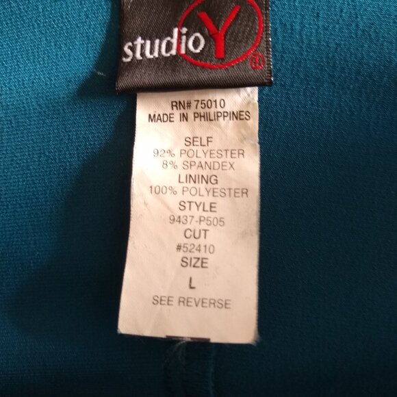 studio y vintage halter teal midi dress with sequence - Picture 2 of 5